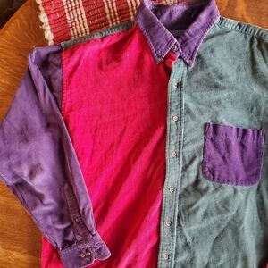 Vintage | Land's End Color Black Corduroy Button Up Shirt